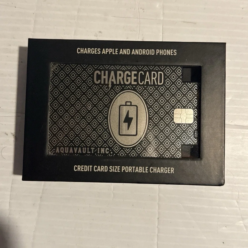 AquaVault ChargeCard Model AV10 Portable Power Bank Phone Charger | Brand New